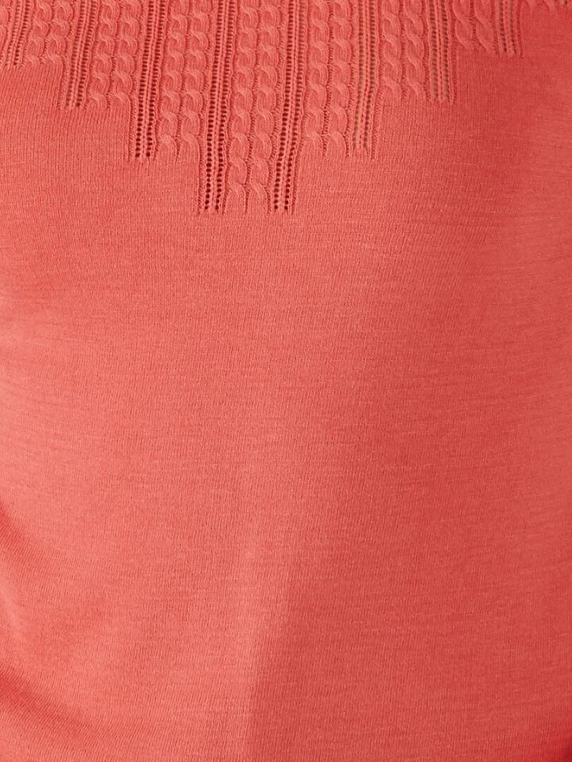 Pull fin manches 3/4   Damart   Rouge