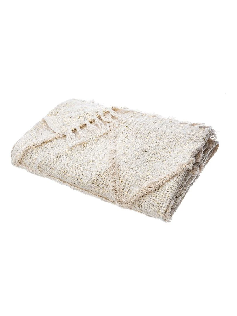 Jeté de lit motif en relief 130x180 cm Shine Beige