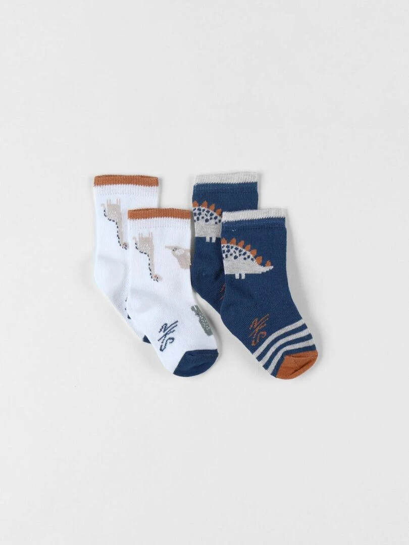Set de 2 paires de chaussettes en tricot canard/écru Noukie's Multicolore