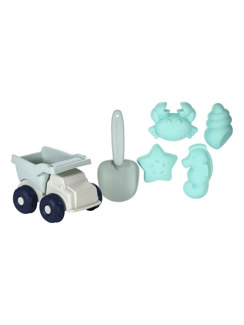 Kit de jouets de sable pour bébé 6 pièces Theo Gris Bleu ciel Gris
