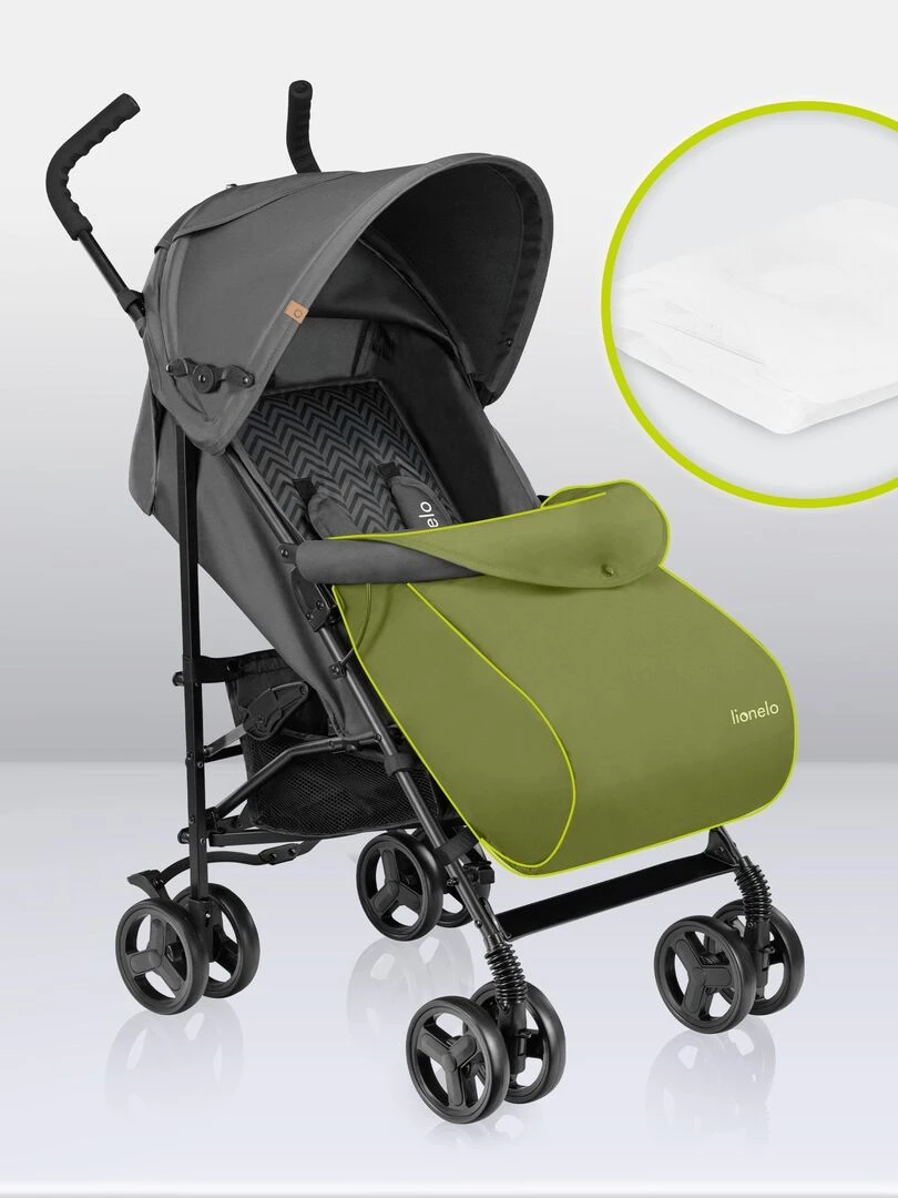 LIONELO Elia   Poussette bébé canne compacte   De 6 à 36 mois   Accessoires inclus   Graphite   Gris Noir