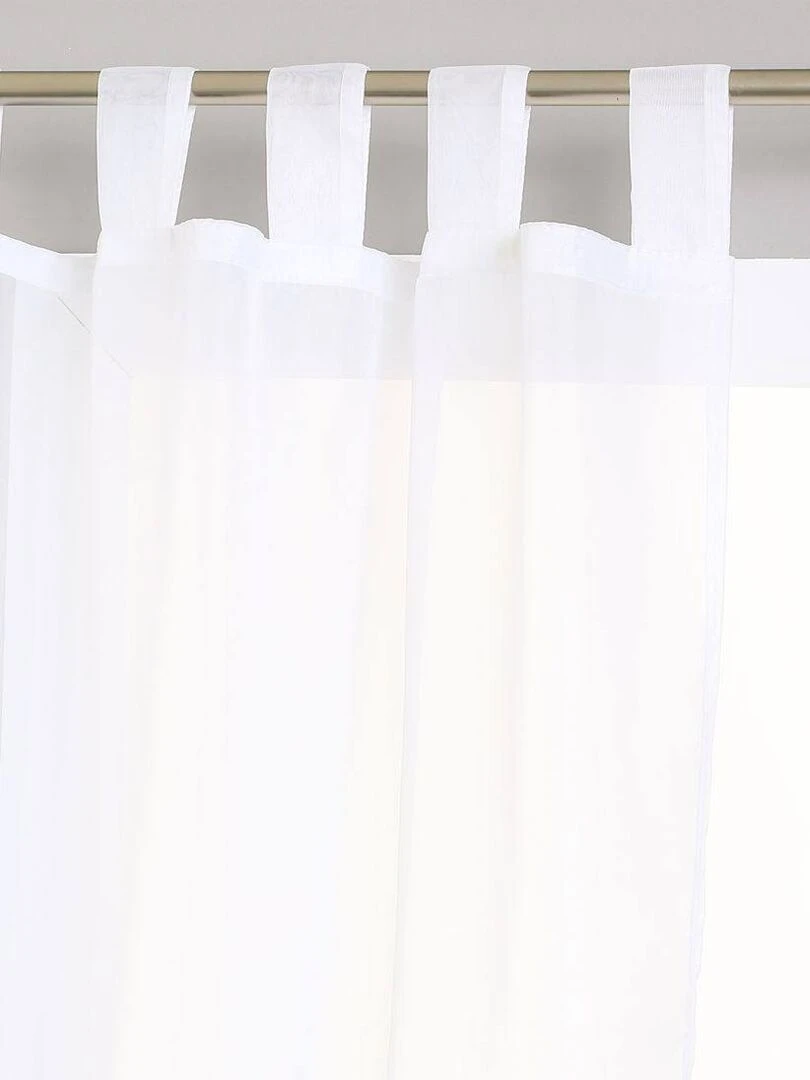 Paire de voilages pattes 140x240 cm blanc Blanc