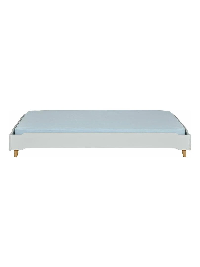 Lit empilable avec pieds et matelas Jelly   AKITEN RETAIL   Gris
