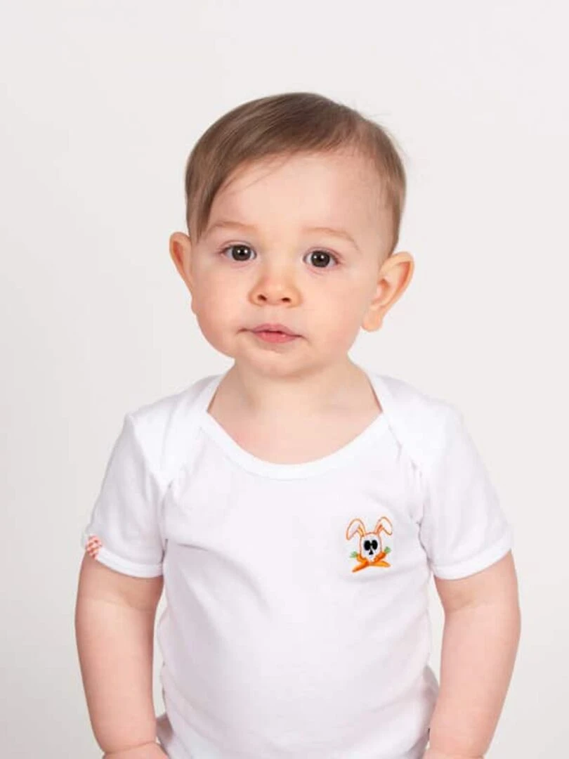 Body En Coton Bio Fuzzy Blanc 6 Mois   Blanc