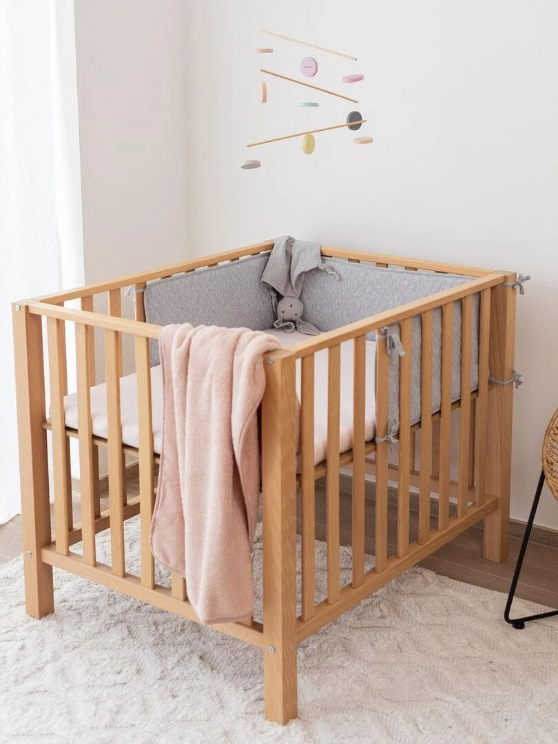 Bemini Tour de lit et parc Pady quilted jersey   Gris chiné