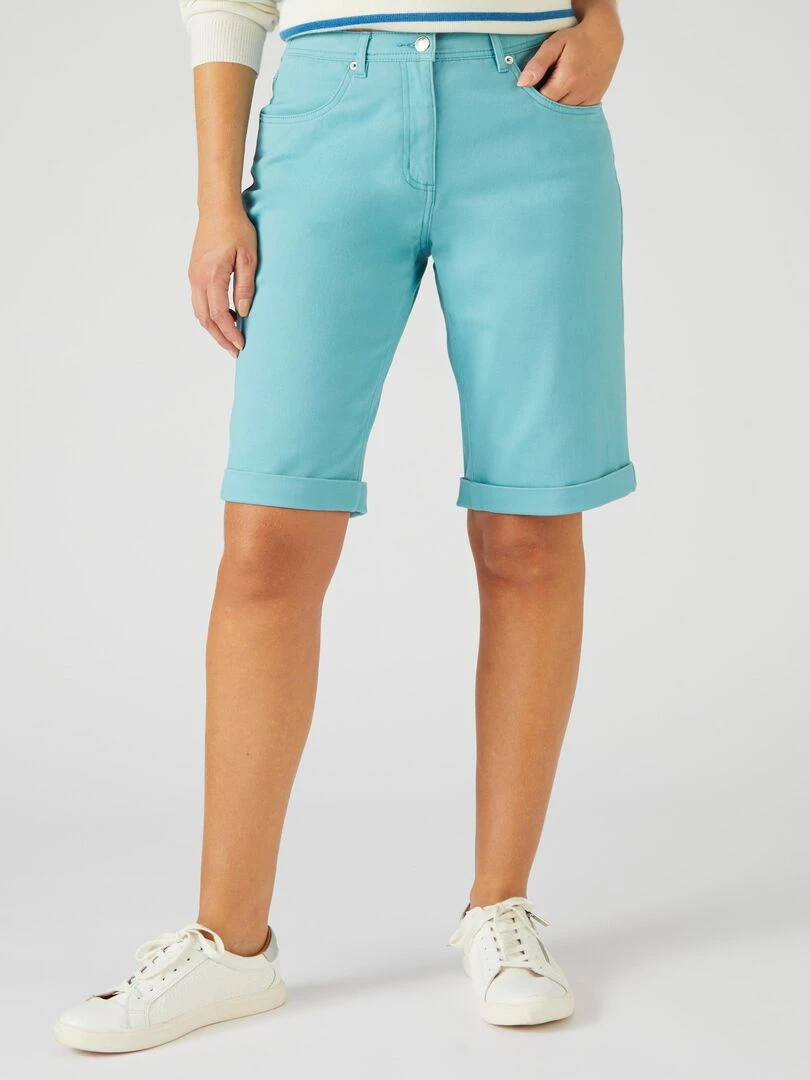 Bermuda coton extensible Damart Bleu