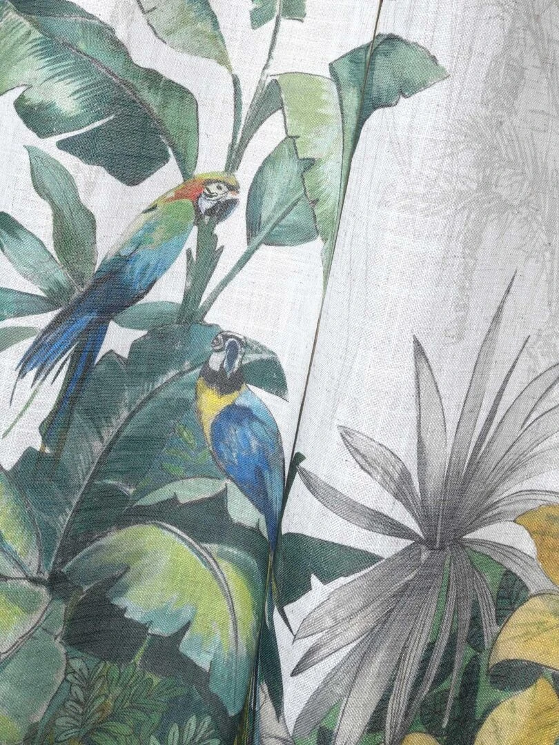 Rideau tamisant au look exotique   Vert