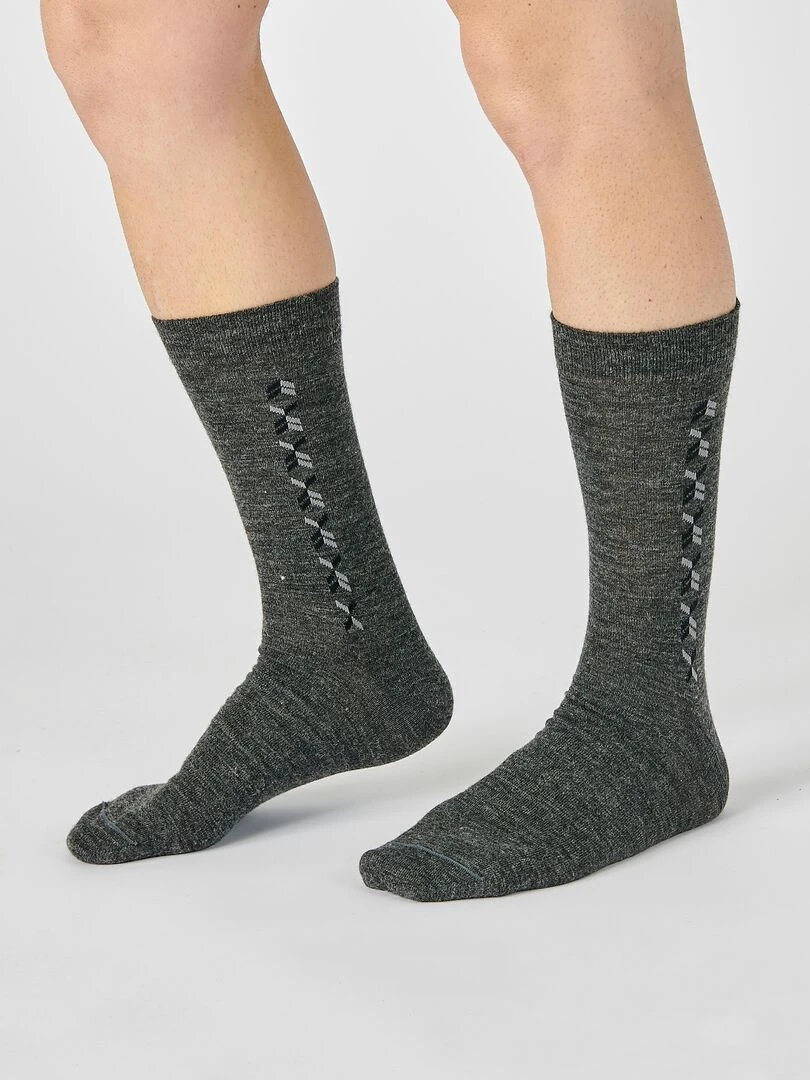 Lot de 2 paires de chaussettes maille jersey mélange laine Thermolactyl   Damart   Gris
