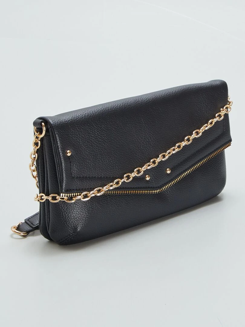 Sac enveloppe à chaine bandoulière Noir