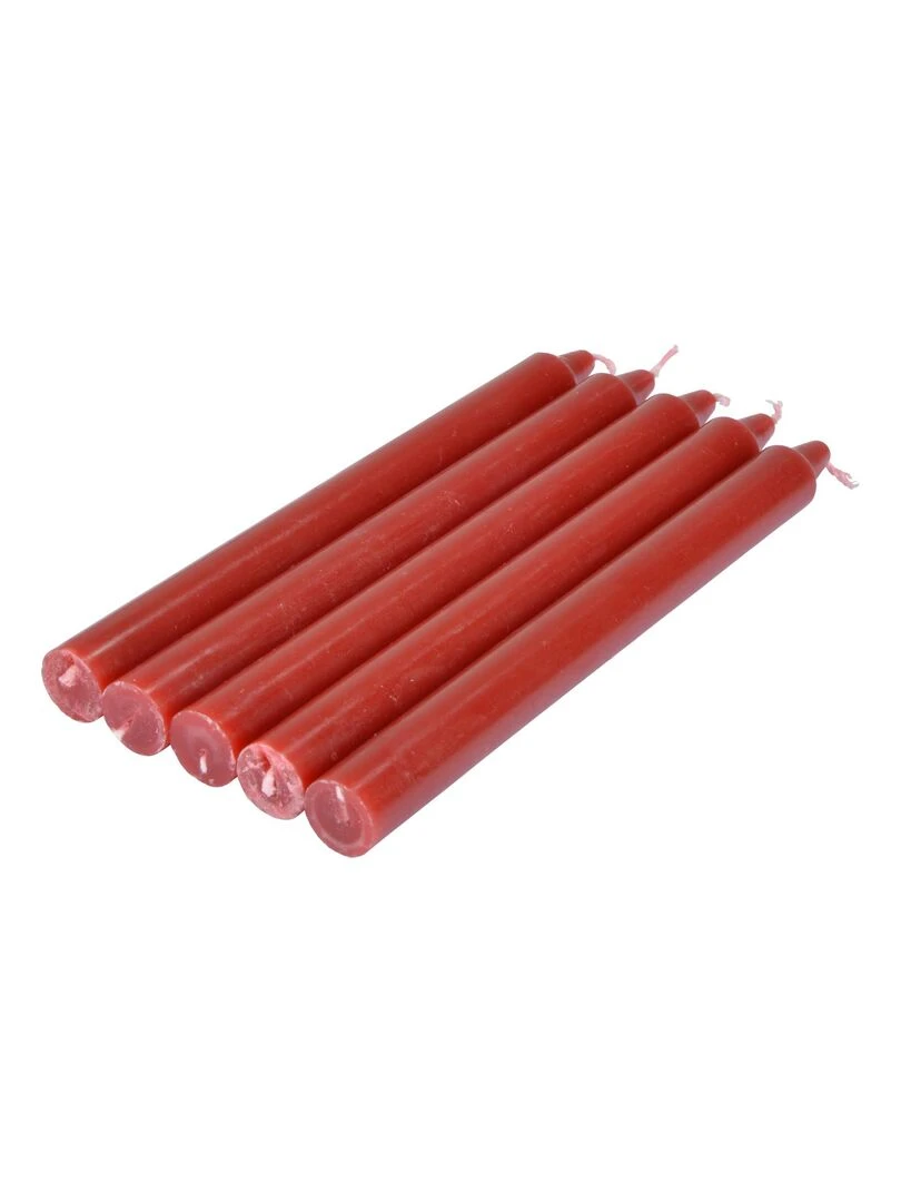 Lot de 5 bougies chandelier Tendance uni Rouge