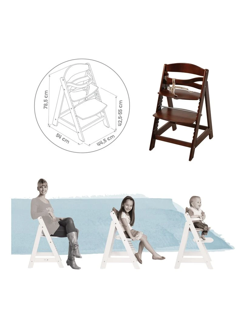 ROBA Chaise Haute Évolutive "Sit Up III"   En Bois Véritable   À Partir De 6 Mois   Marron