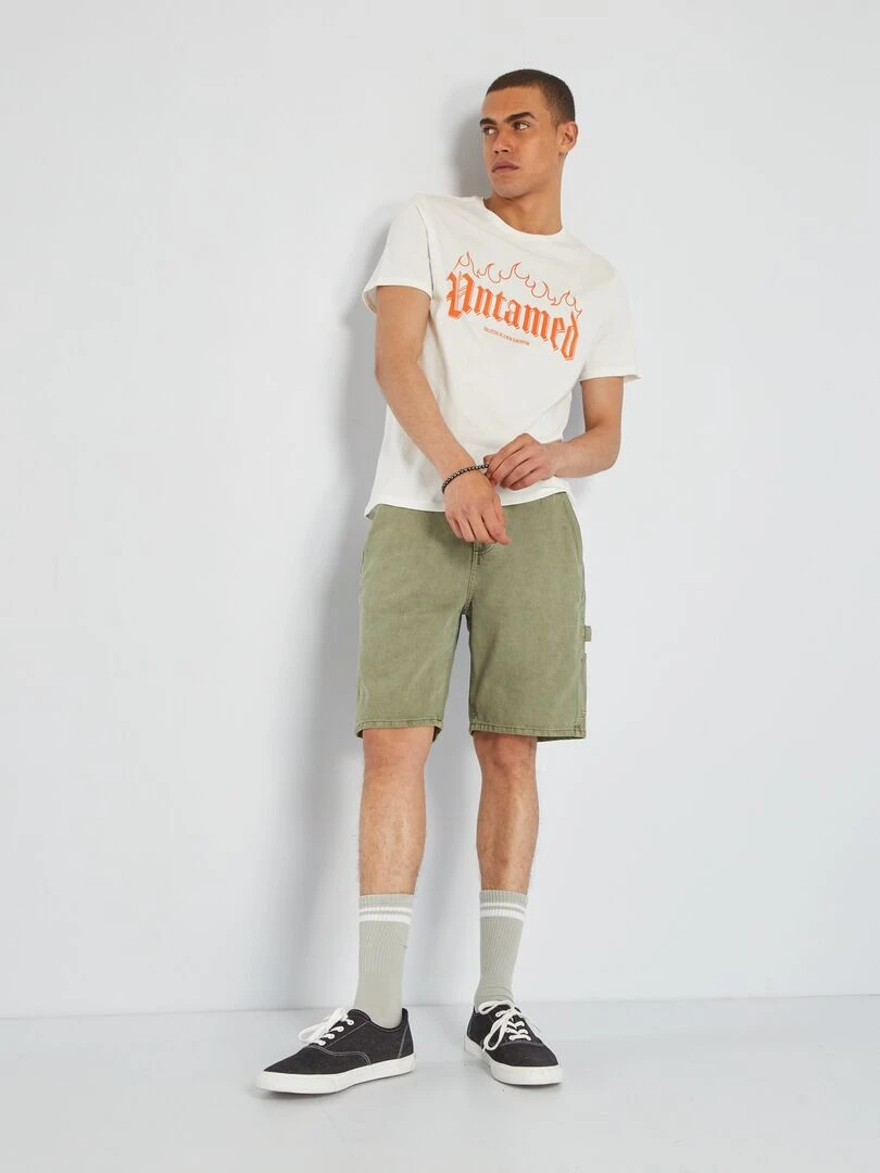 Bermuda en jean Vert