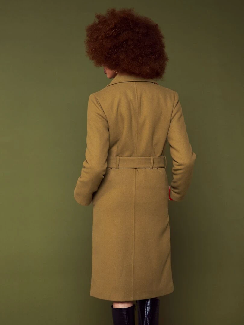 Manteau long ceinturé   Camel