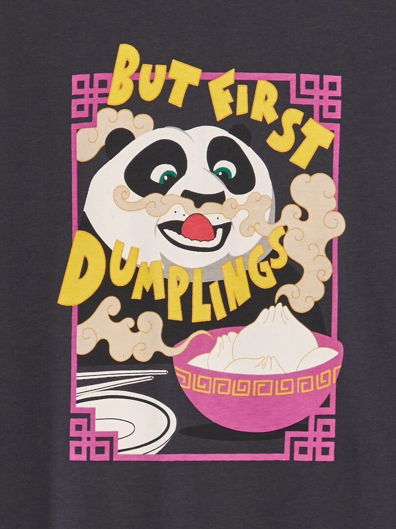 T shirt imprimé 'Kung fu Panda' Noir