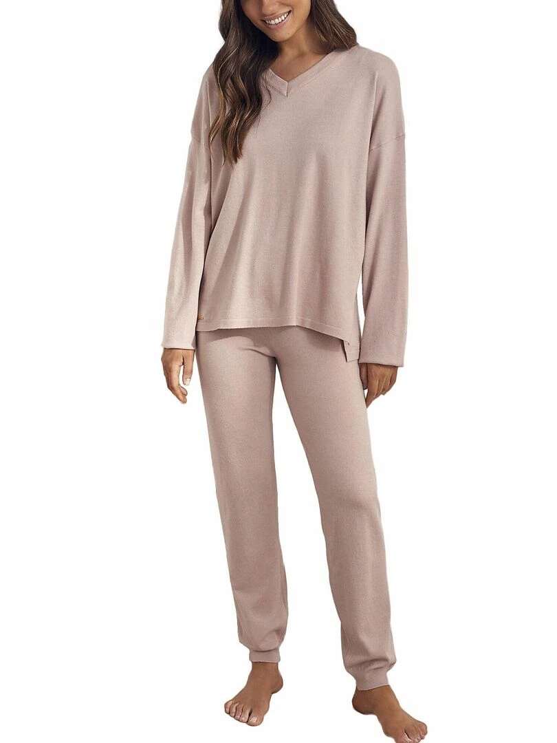 Pyjama pantalon top manches longues Knitting Rose