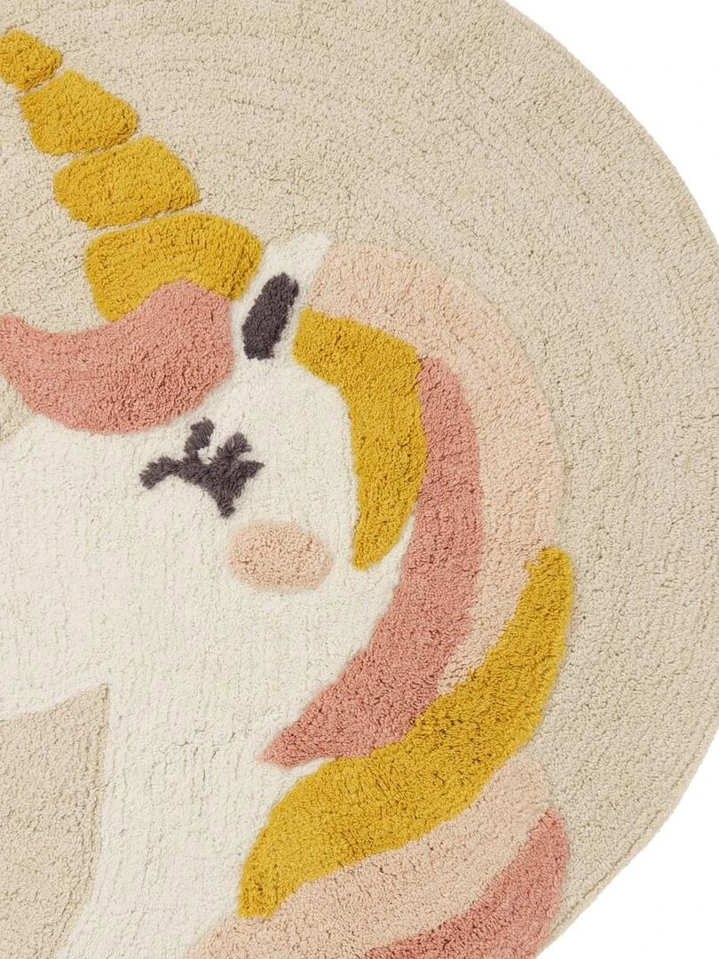 Guy Levasseur   Tapis enfant rond en coton ecru   Beige