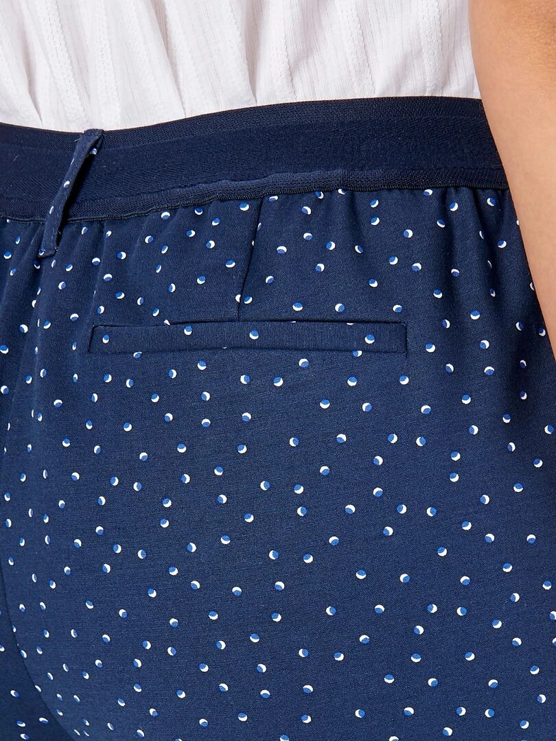 Pantalon 7/8ème satin de coton Damart Bleu