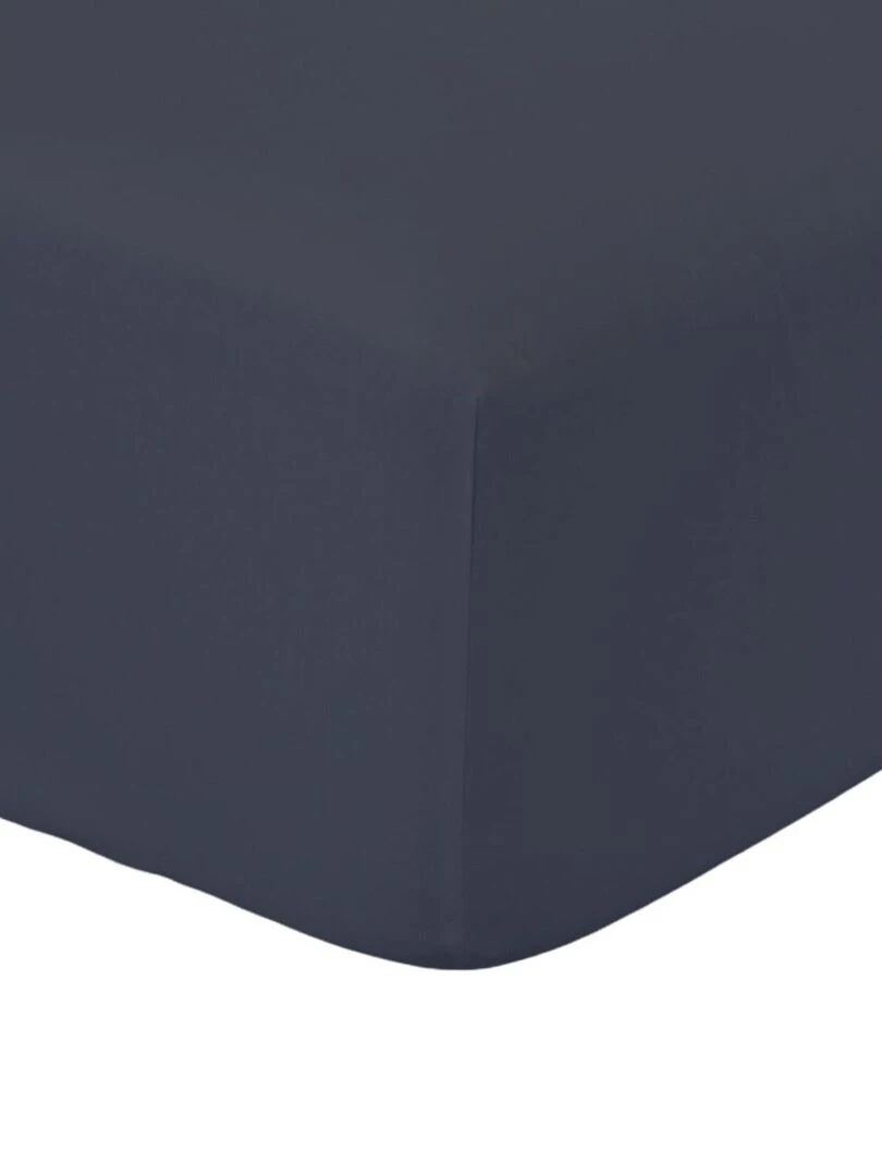 Drap housse 2 personnes uni 'ESSENTIAL' 'TODAY' Bleu marine
