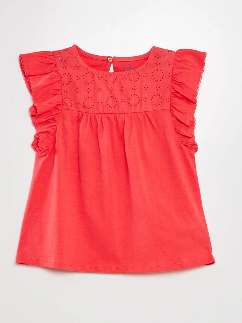 T shirt avec broderie Rose