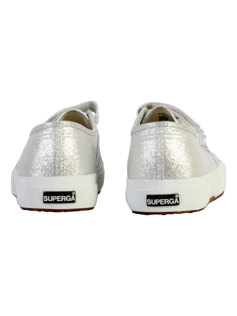 Basket Basse à Scratch Superga Straps Lame   Gris