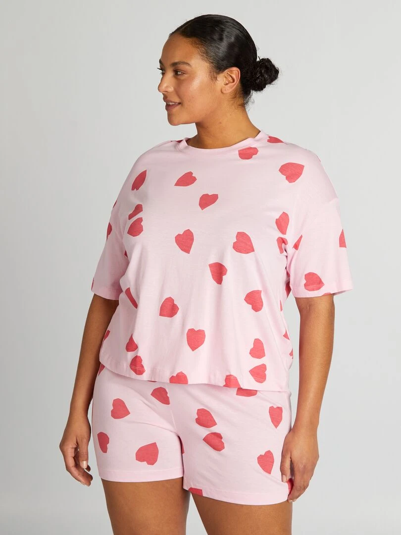 Ensemble pyjama short 2 pièces Rose