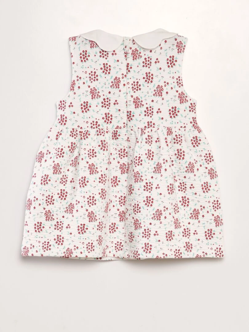 Robe en maille froissée à col claudine Cerise