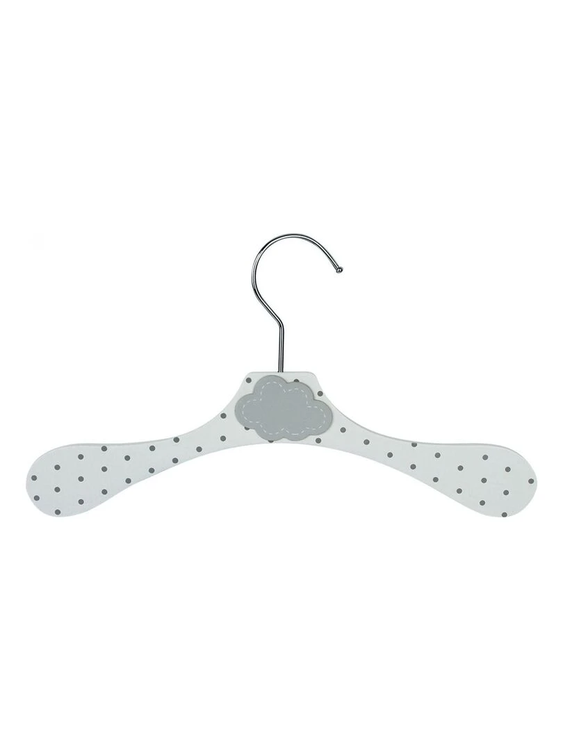 Lot de 20 cintres en bois 28 cm pour bébé enfant avec crochet pivotant Monsieur Bébé Blanc Gris Blanc
