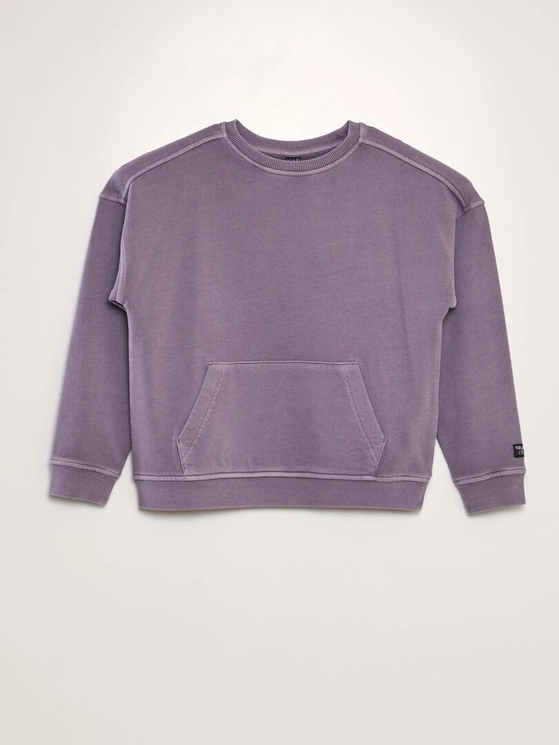 Sweat en molleton avec poche kangouru Violet
