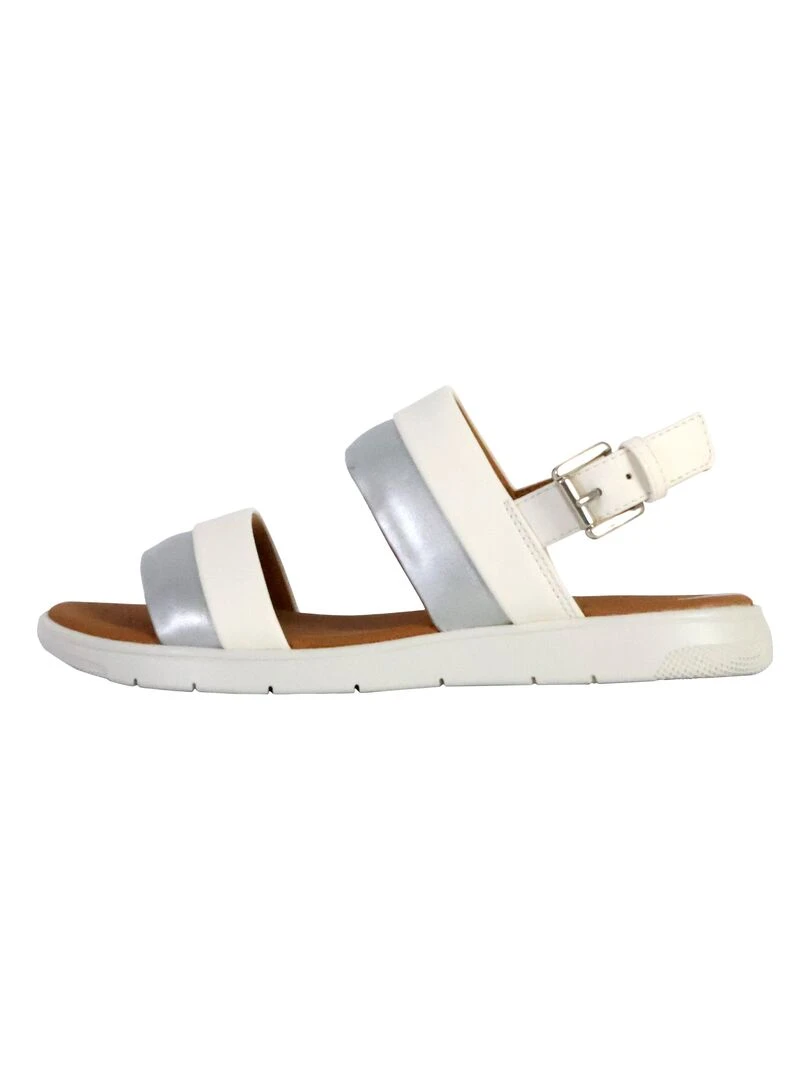 Sandale Cuir Geox Dandara Geobuck Suede Blanc