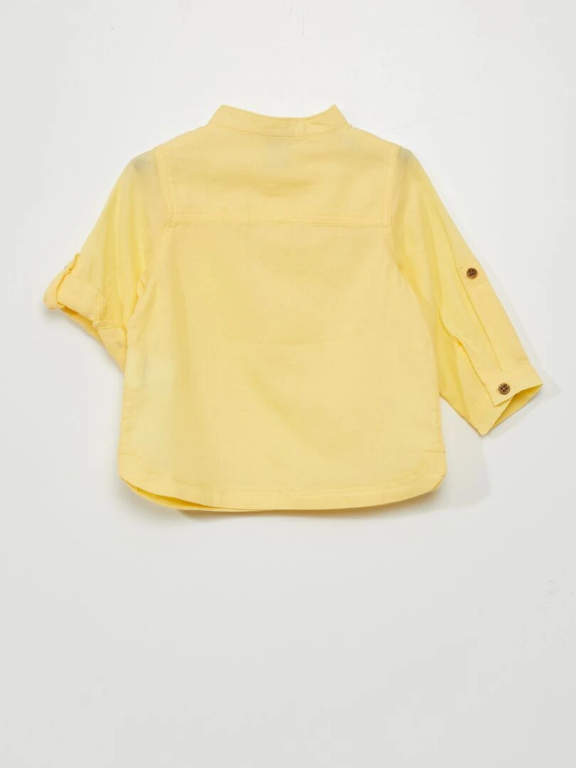 Chemise col tunisien Jaune