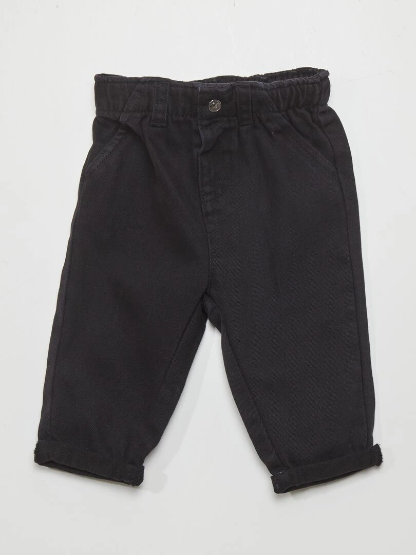 Pantalon style paper bag noir
