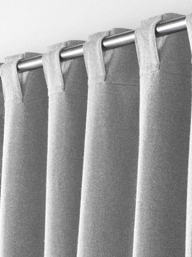 Rideau voilage surfilé passants cachés   Gris chiné