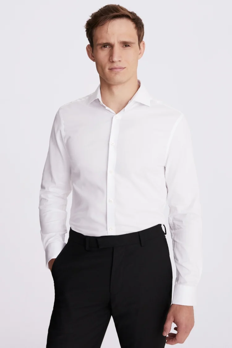 Tailored Fit White Non-Iron Shirt   Buy Online at Moss