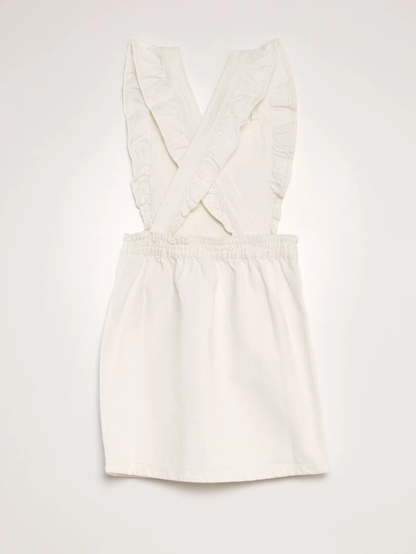 Robe salopette en jean Blanc