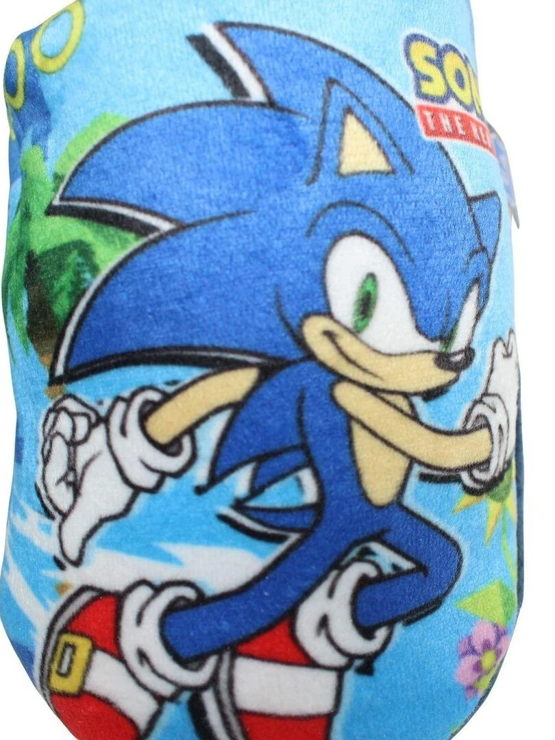 Sonic Pantoufle garçon imprimé Sonic Bleu