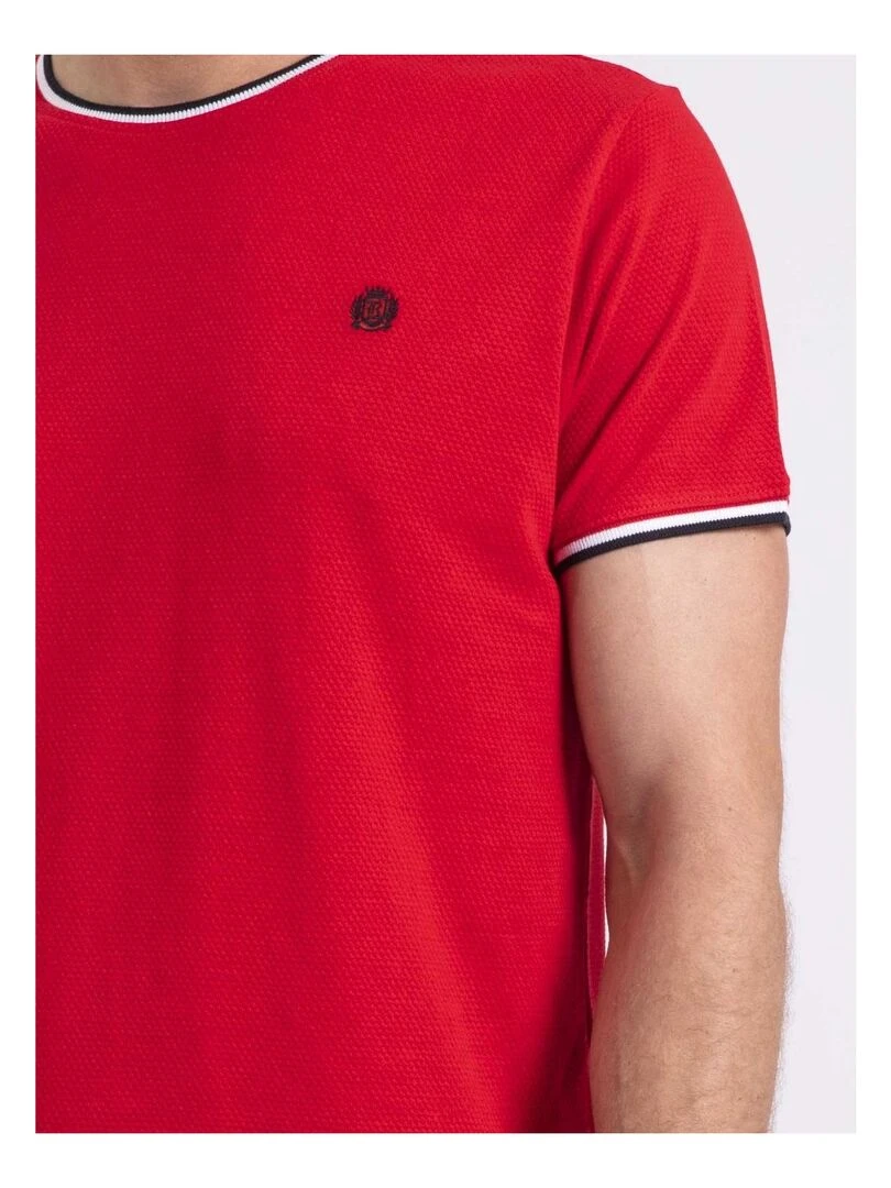 T shirt col rond pur coton NILOTIN   Rouge