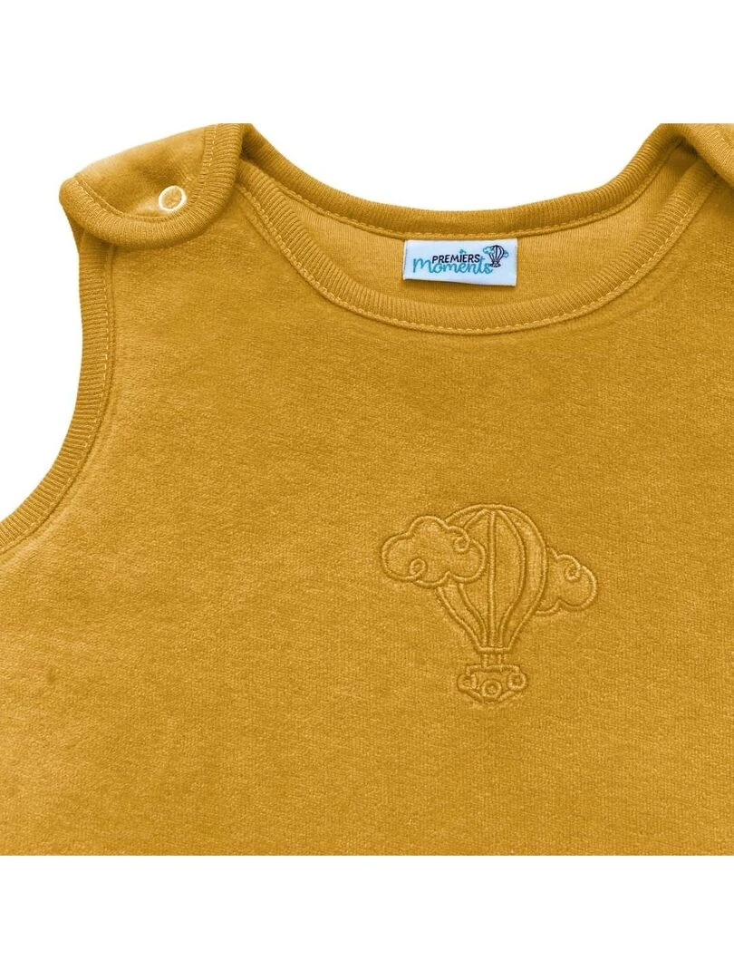 Gigoteuse évolutive 3 6 mois en Velours & Coton Bio Miel   Moutarde