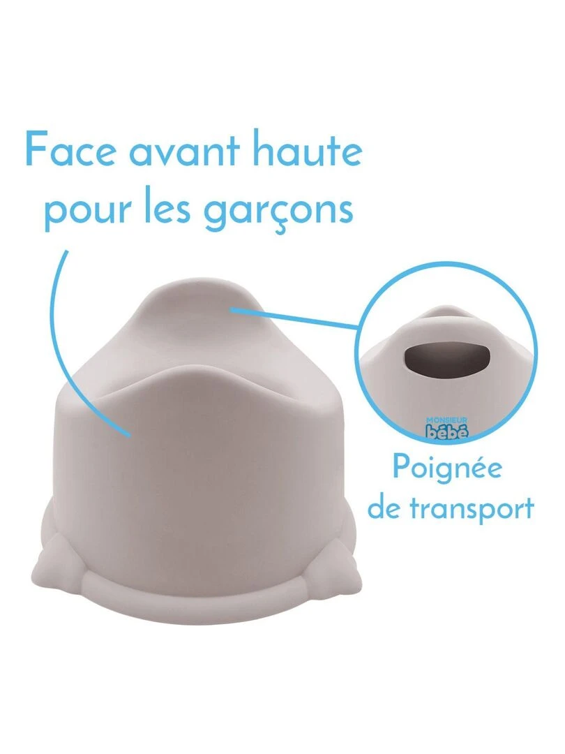 Lot de 2 pots de toilette pour bébé avec couvercle et poignée de transport   Monsieur Bébé   Rose