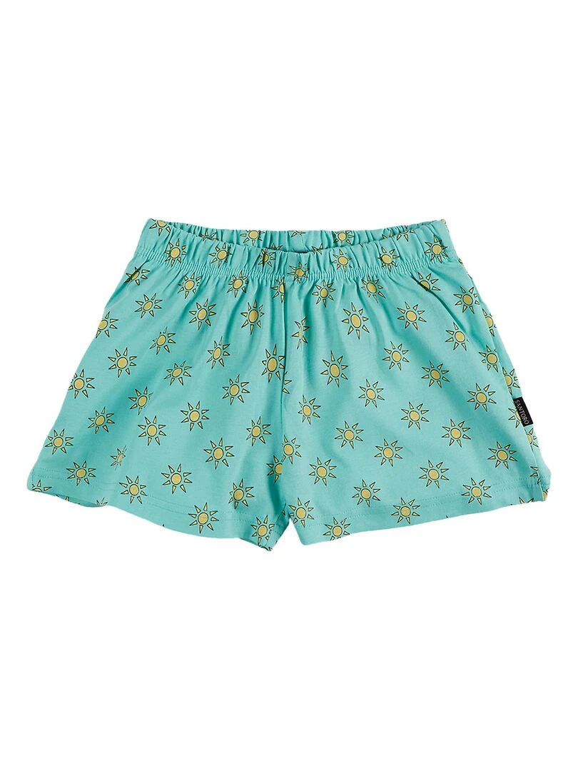 Pyjama fille short débardeur Hello Summer Santoro   Bleu