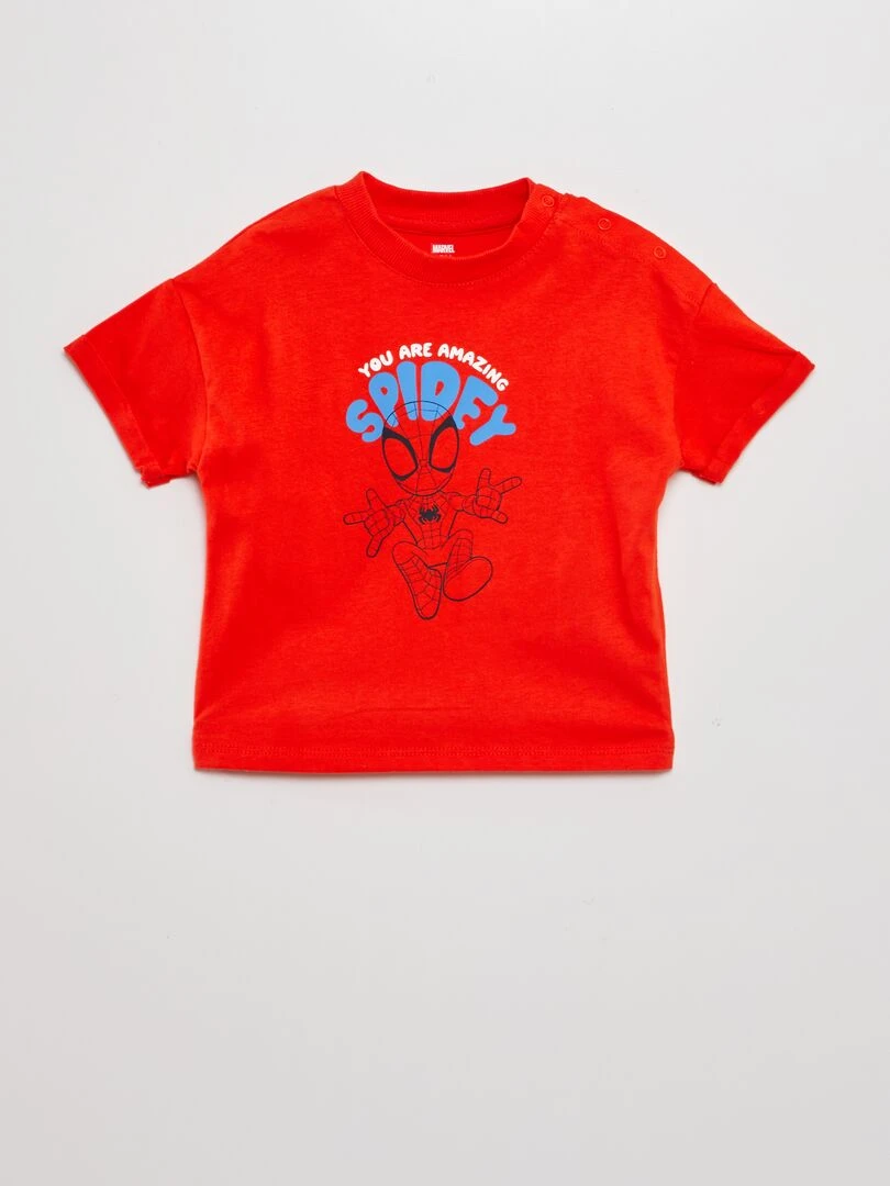 T shirt 'Spider Man' 'Marvel' Rouge