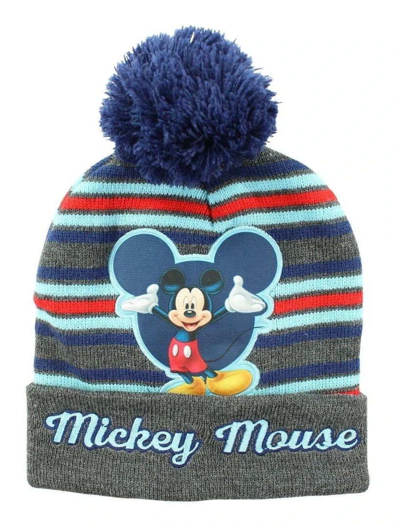 Disney Bonnet garçon imprimé Mickey Gris