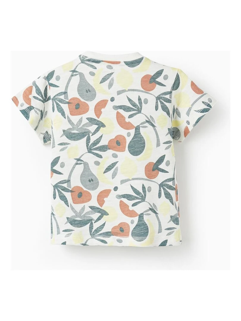 T shirt à manches courtes pour bébé garçon 'Fruits' manches courtes SICILIAN DAYS Gris clair
