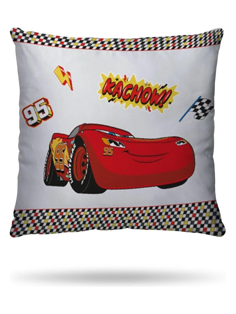 Housse de couette Cars Disney 140x200 cm 100% Coton Blanc et rouge Blanc
