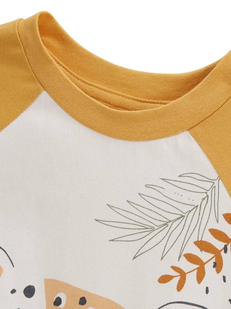 Pyjama enfant manches courtes Wakae   Moutarde