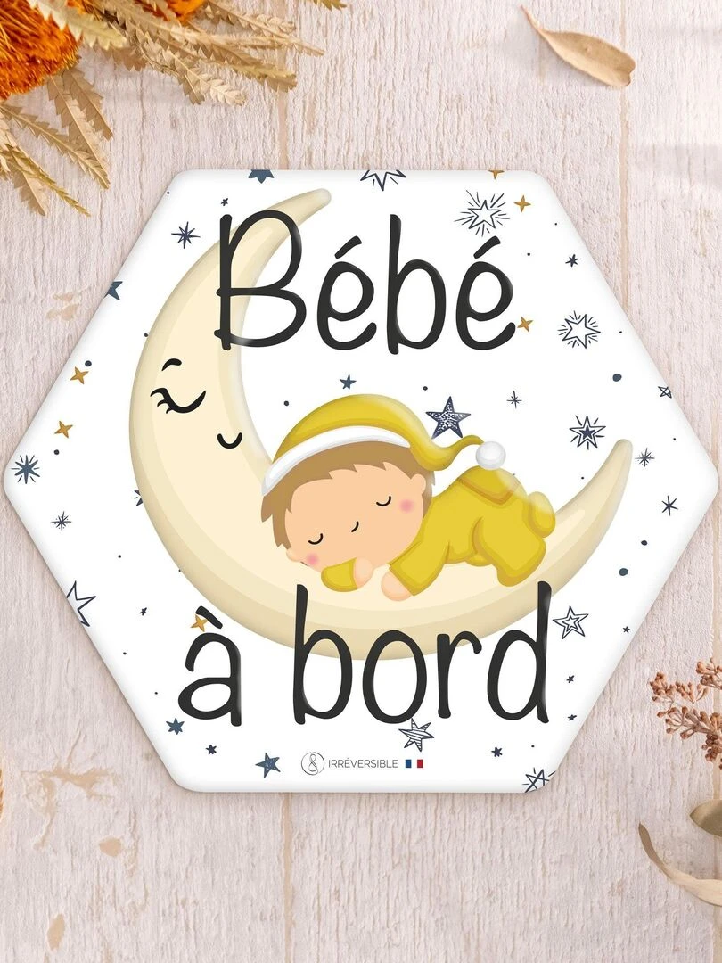 Adhésif / Autocollant bébé à bord Clair de lune Jaune