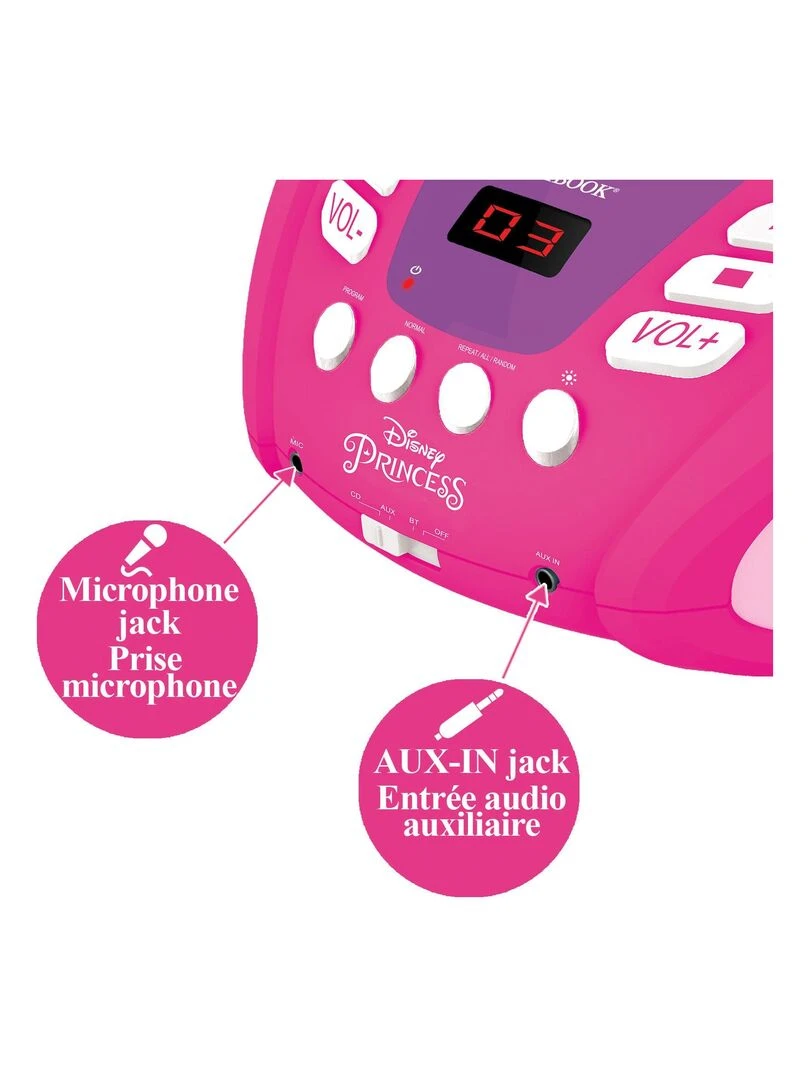 Lecteur Cd Bluetooth Disney Princess Avec Effets Lumineux   N/A