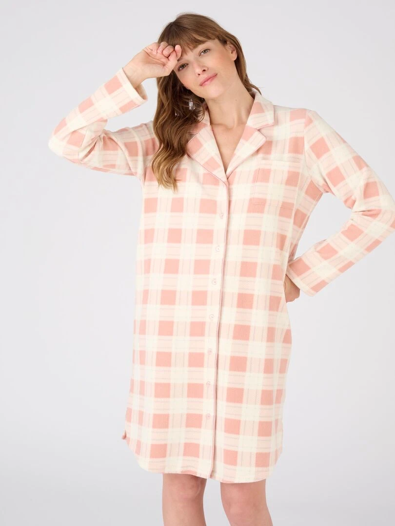 Chemise de nuit liquette polaire Thermolactyl Damart Rose