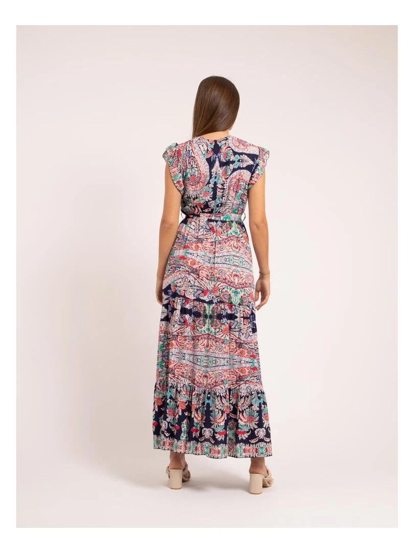 Robe longue motifs ILANIT Bleu marine