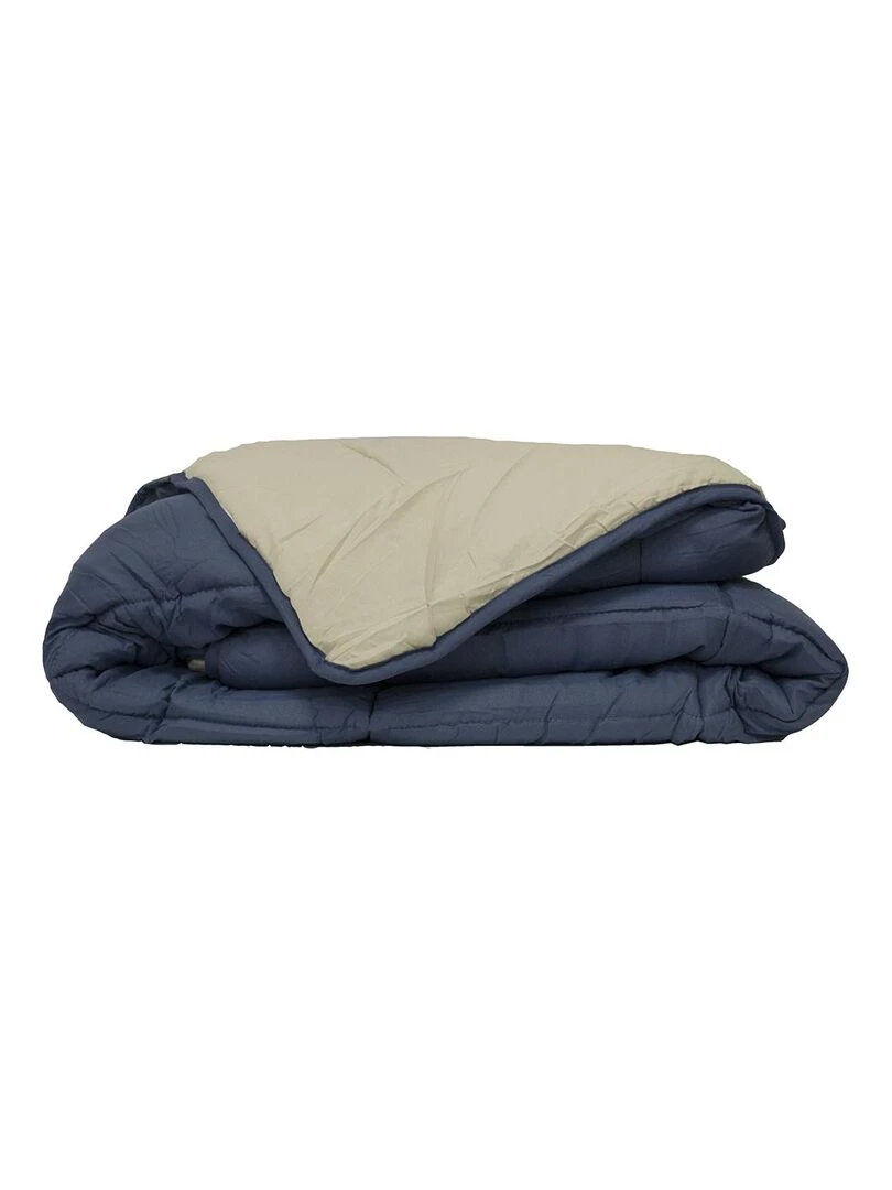 Couette réversible bicolore en microfibre 400 gr/m² Bleu pétrole