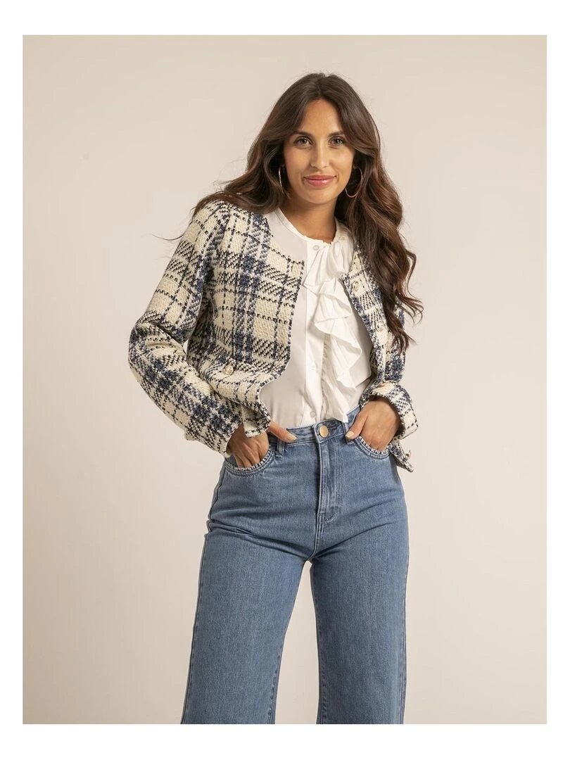 Veste tweed ULRIKA Bleu